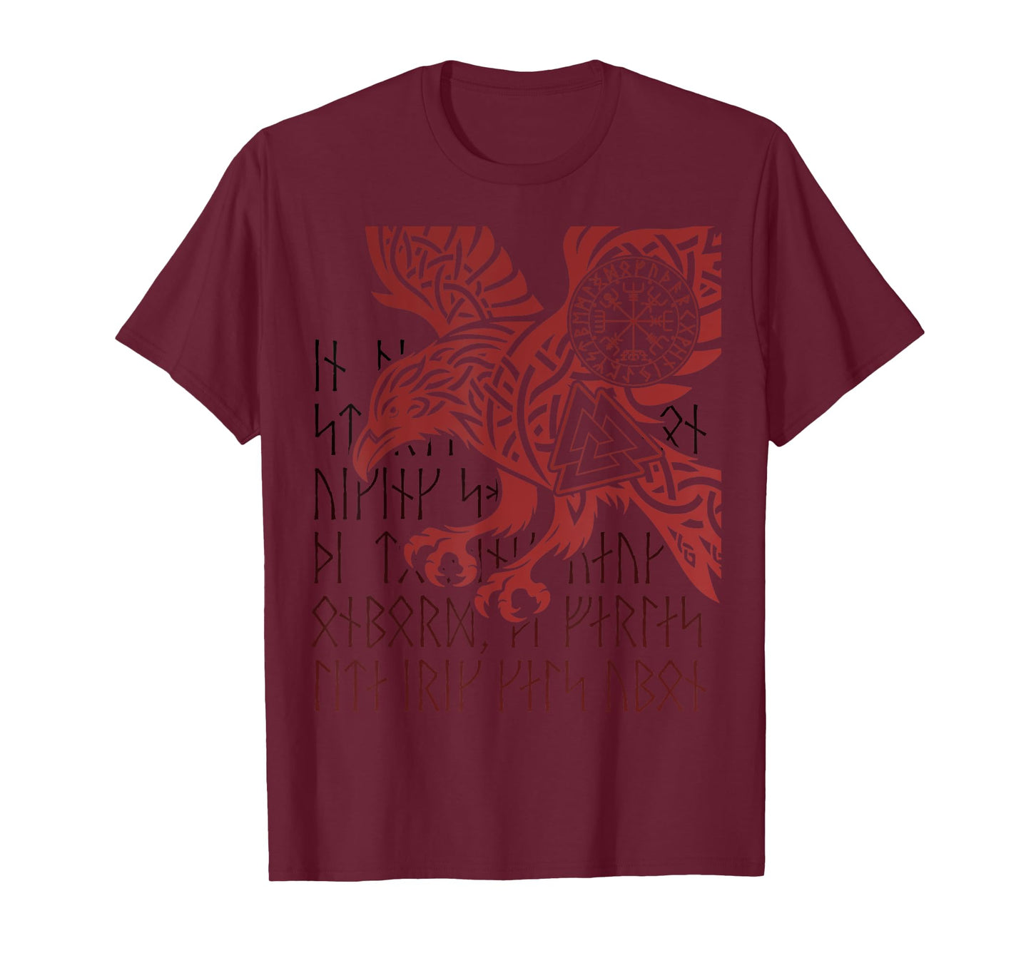 Odin's Raven, Viking Compass, Valknut & Runes Viking Warrior T-Shirt