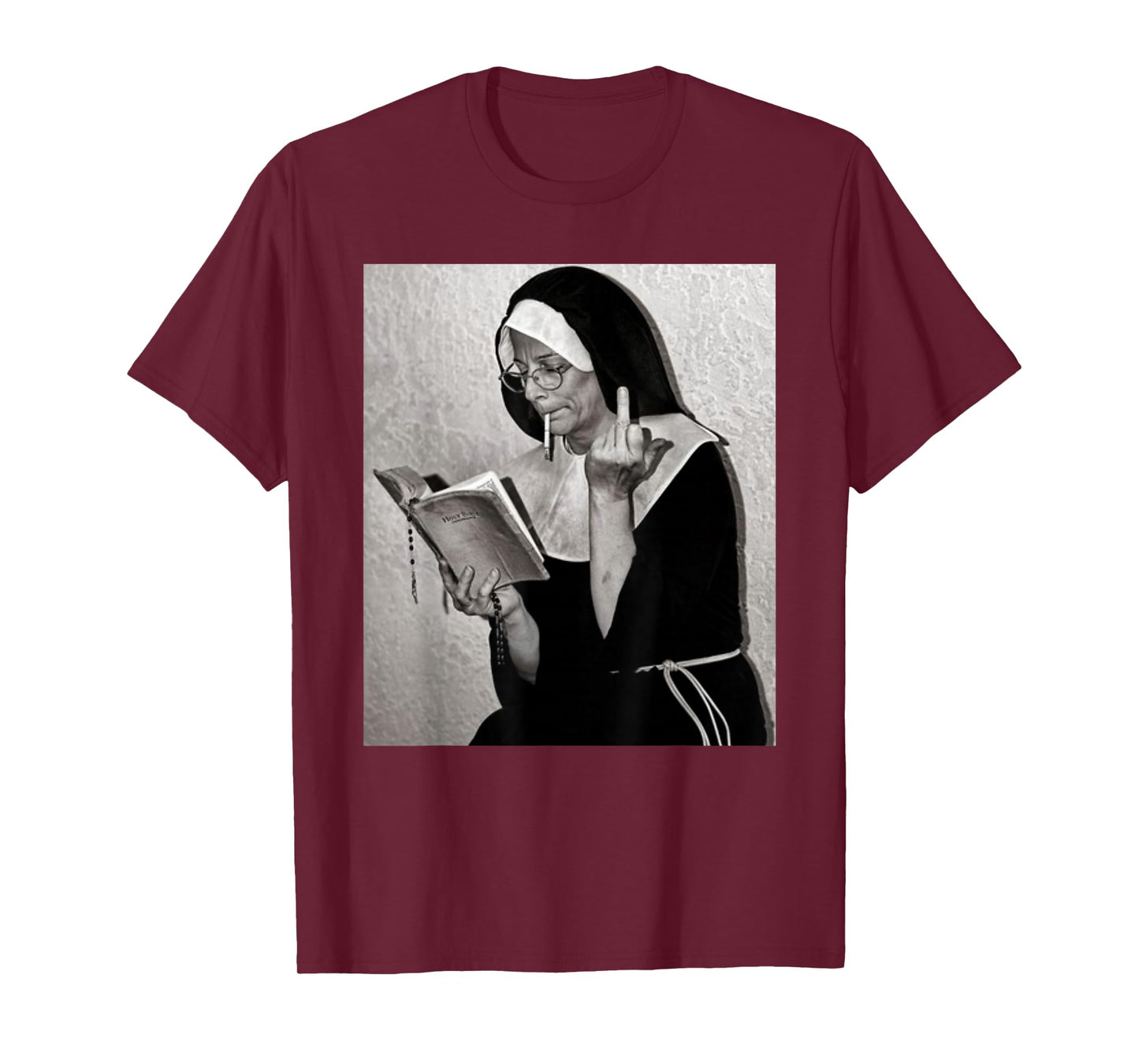 Nun Middle Finger Attitude Novelty Funny Nun Unholy T-Shirt