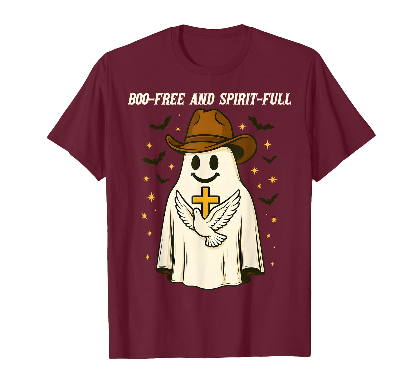Boo-Free and Spirit-Full Christian Halloween Ghost Cowboy T-Shirt