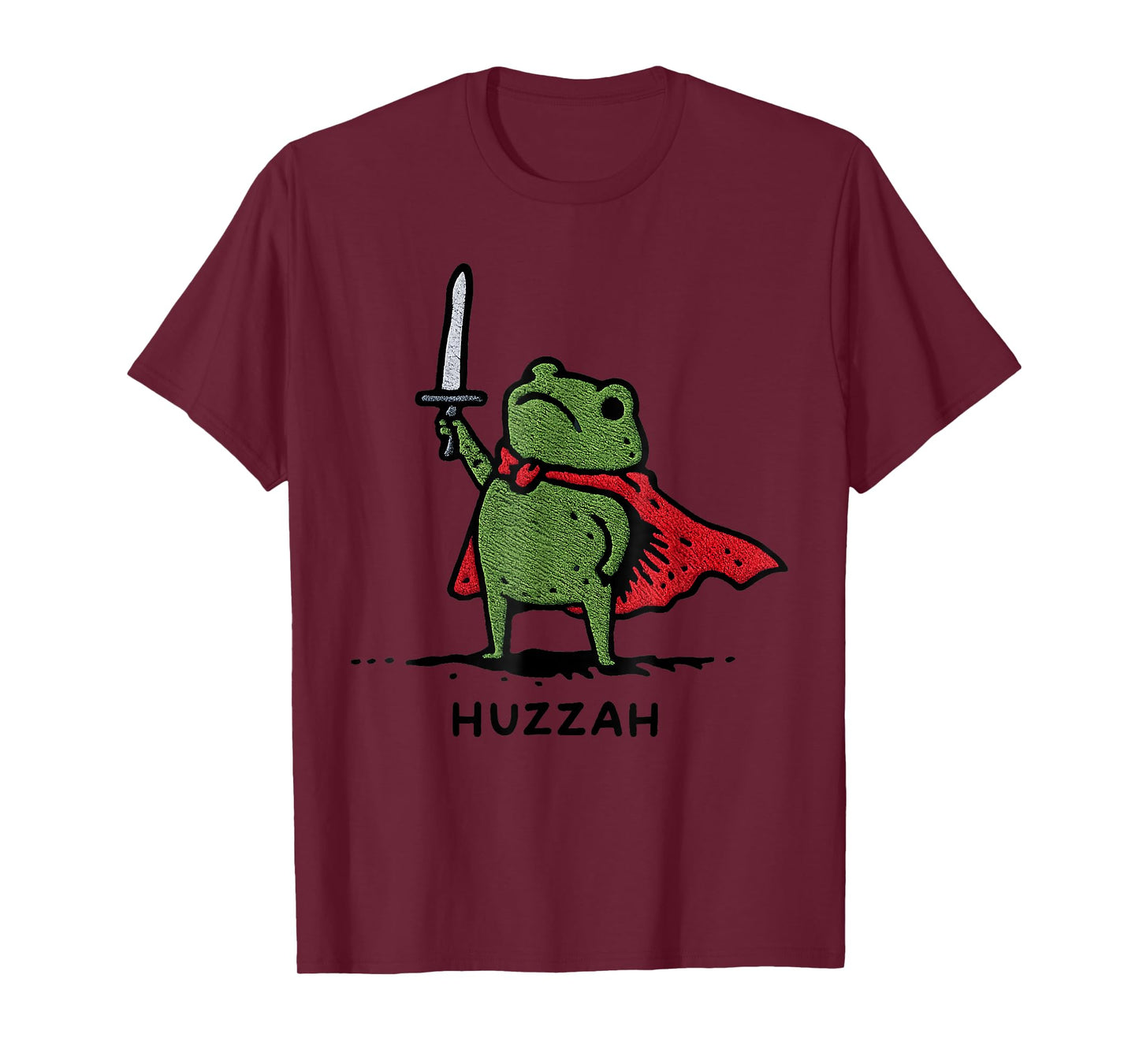 Huzzah Frog Knight Funny Sword Meme Quote T-Shirt