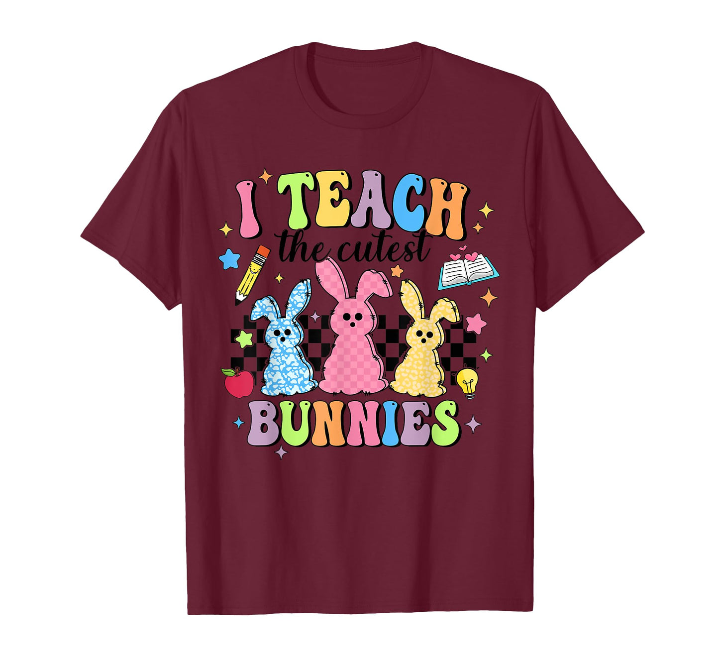 I Teach The Cutest Bunnies Happy Easter Bunny Teacher Women T-Shirt