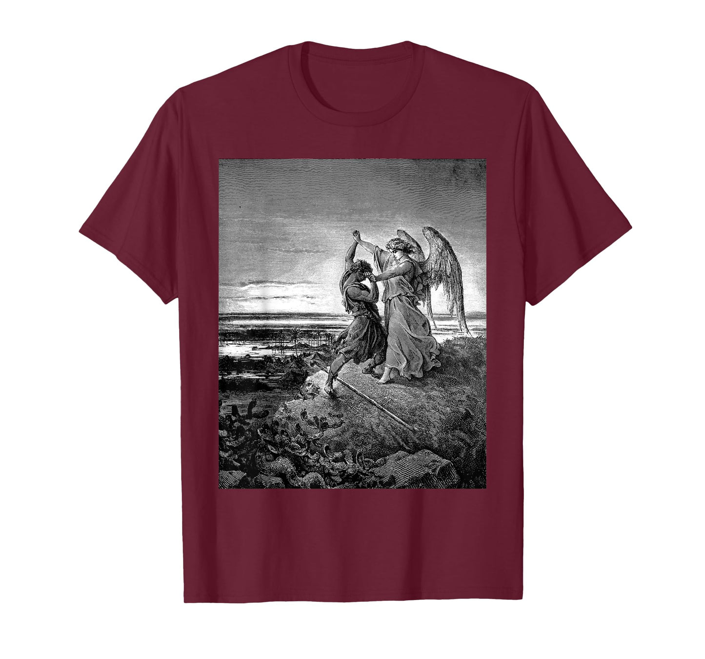 Jacob Wrestling with the Angel Gustave Dore Biblical Art T-Shirt