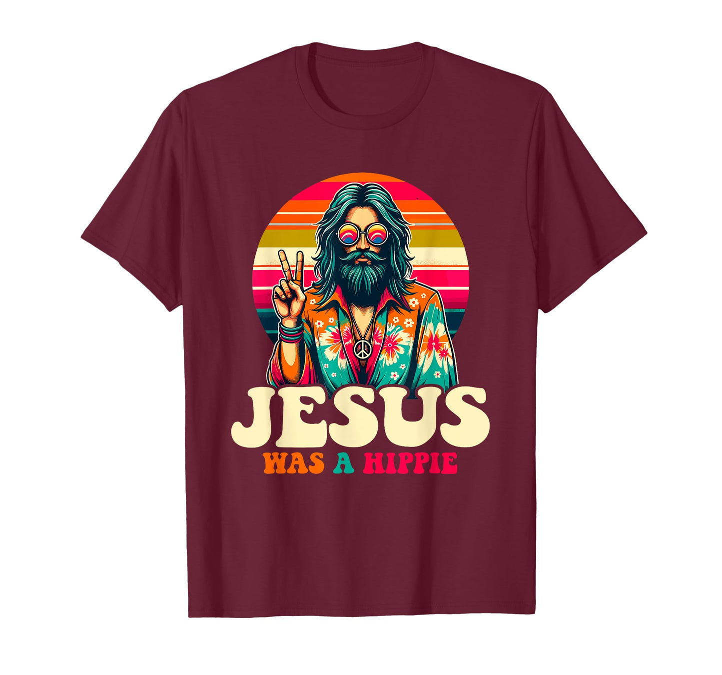 Jesus Hippie Funny Groovy Christian Religious T-Shirt
