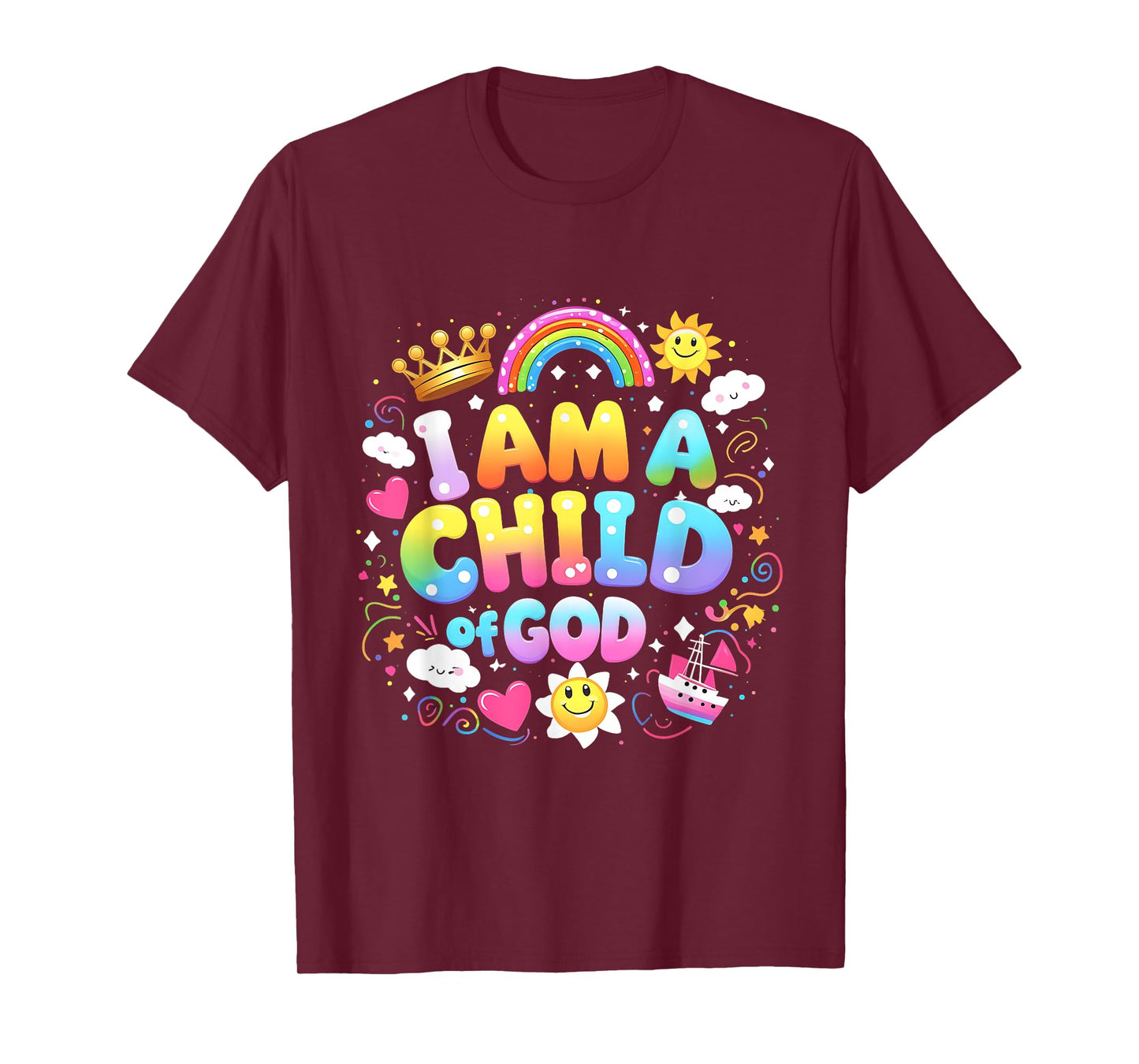 Jesus Faith Kids I Am A Child Of God Christian Retro T-Shirt