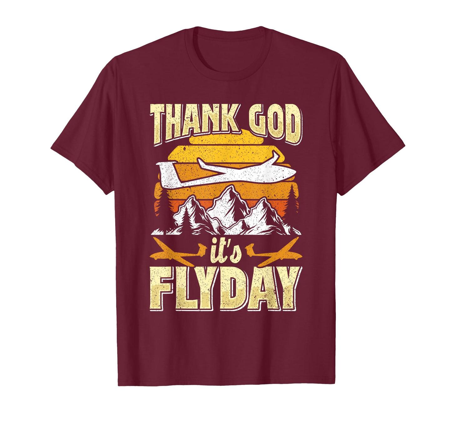 Thank God It's Flyday Gliding Day Flight Gliding Airplane T-Shirt
