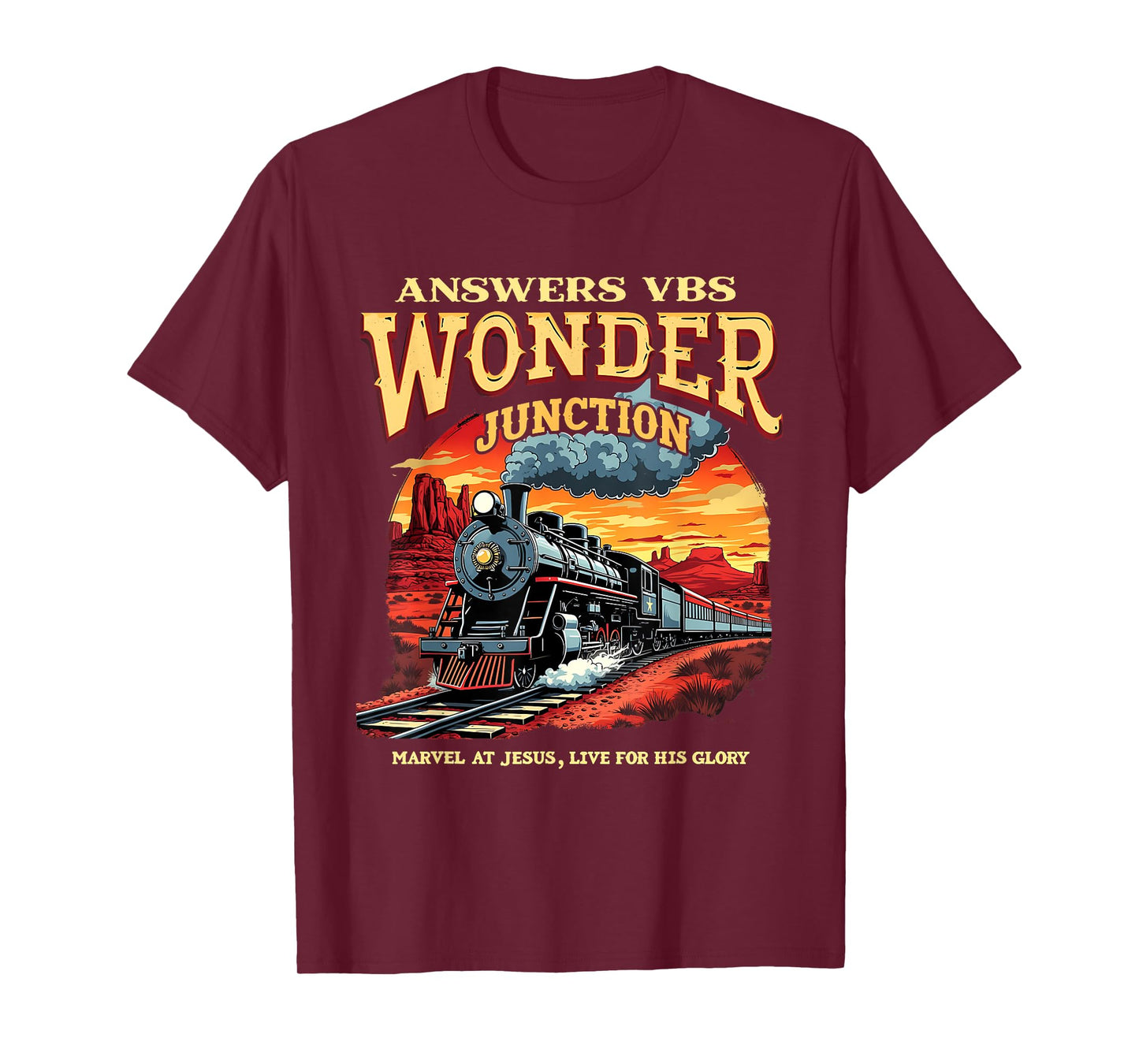 Answers VBS Wonder Junction Christian Train Theme Graphic T-Shirt