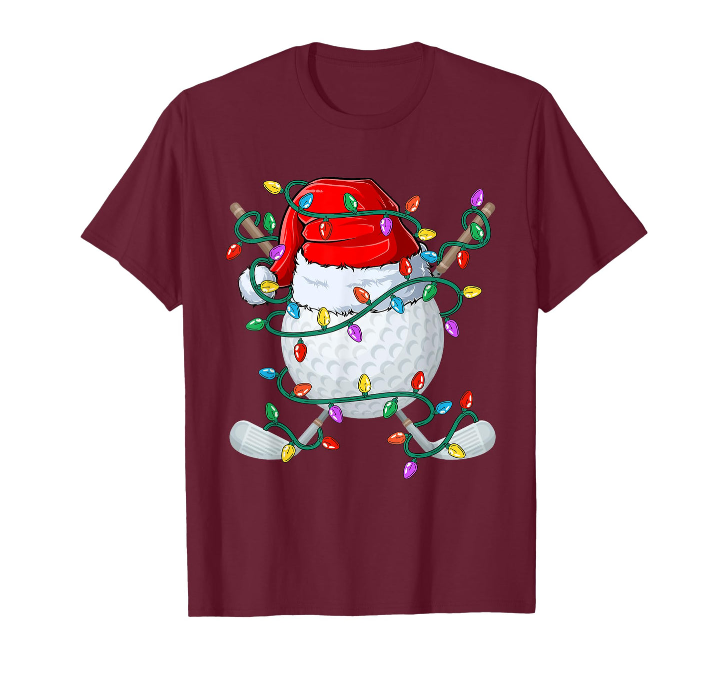 Christmas Golf Xmas Santa Sports Hat Golfer Golfing Funny T-Shirt