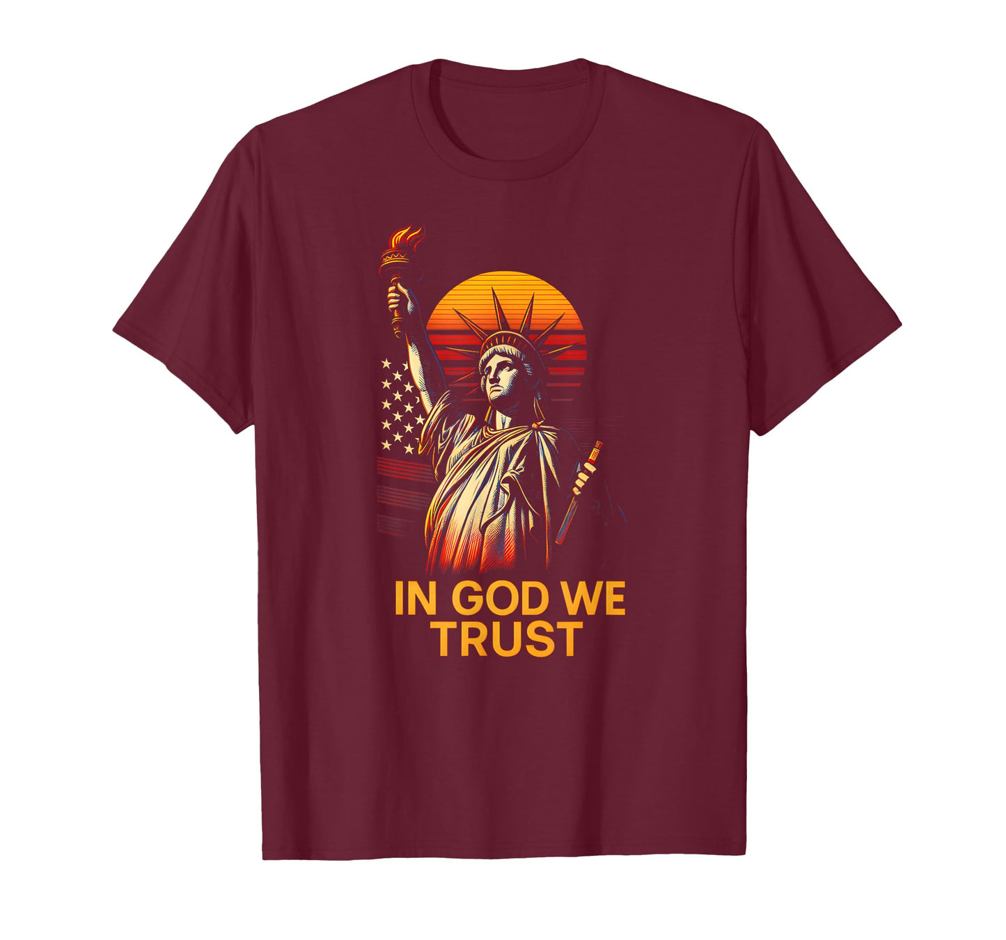 American Faith in God We Trust Retro Christian Religious T-Shirt