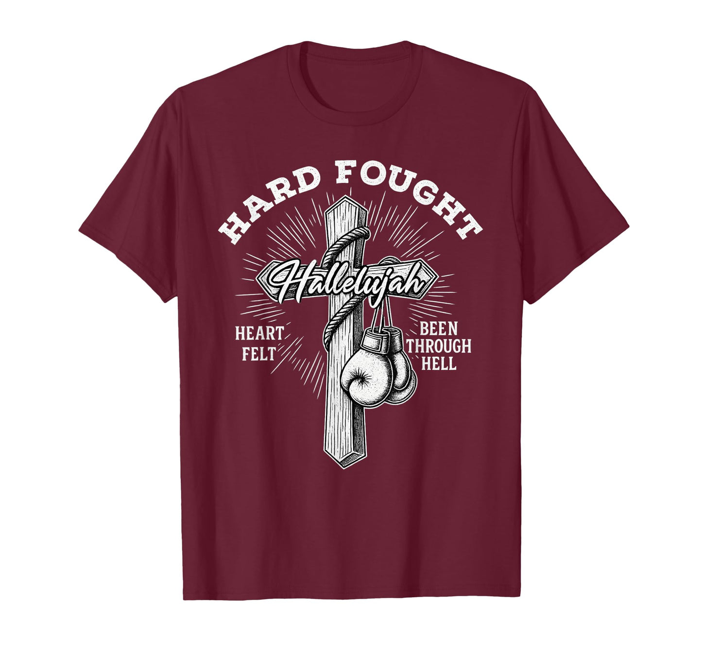 Breast Cancer Awareness Christian Hard Fought Hallelujah God T-Shirt