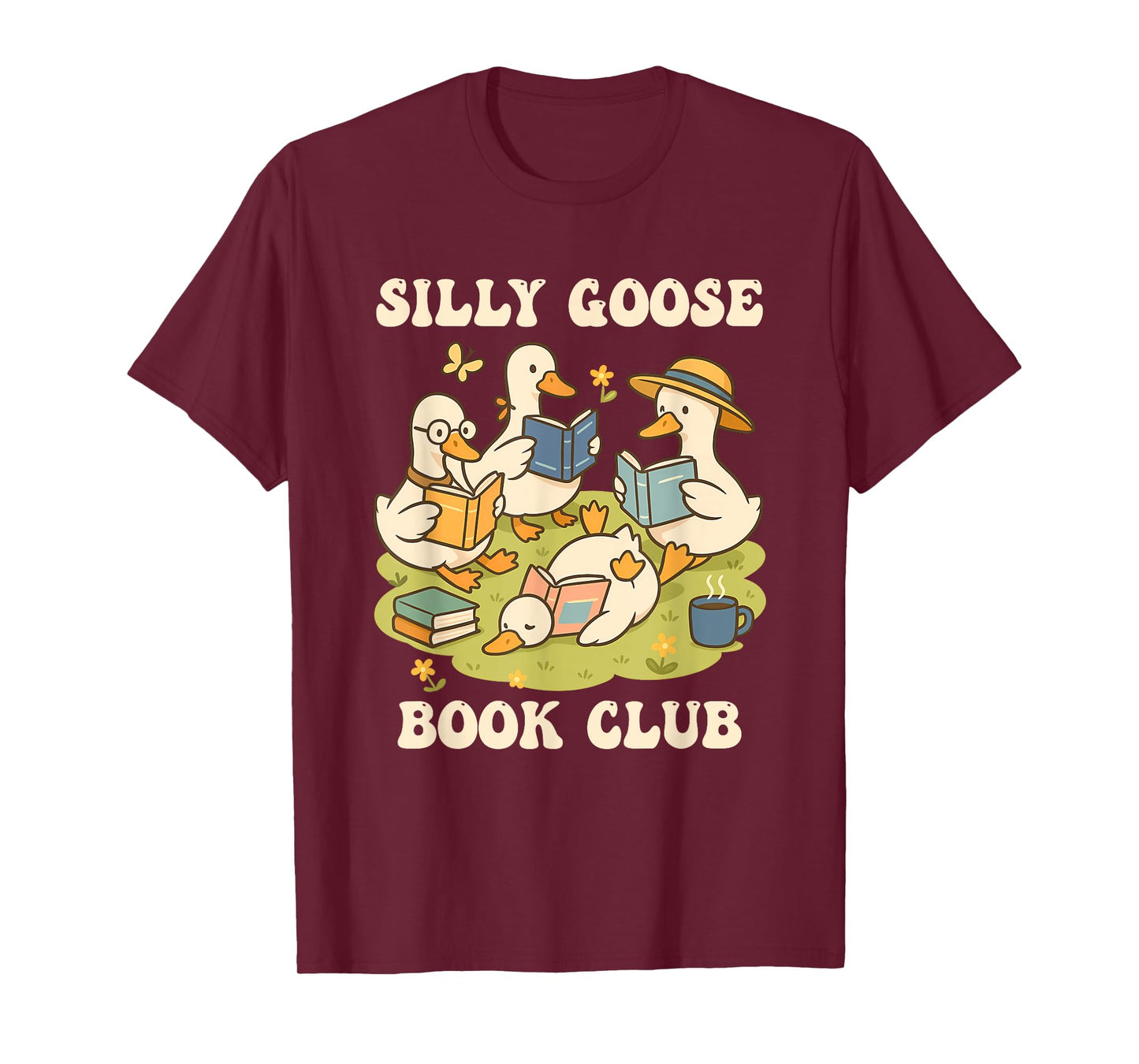 Silly-Goose Book Club Funny Goose And Book Lovers T-Shirt