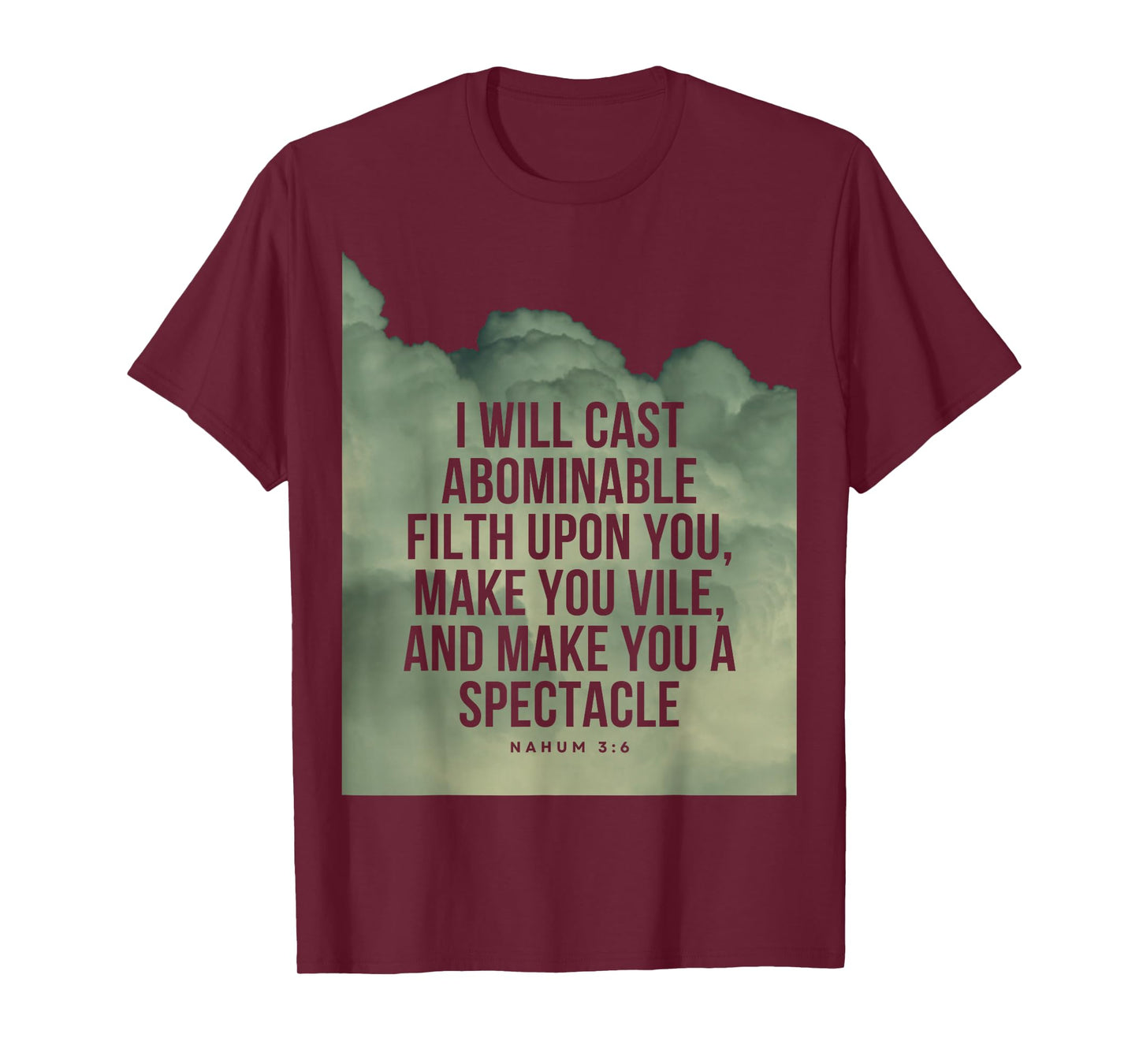 Nahum 3:6 Bible Verse I will cast abominable filth upon you T-Shirt