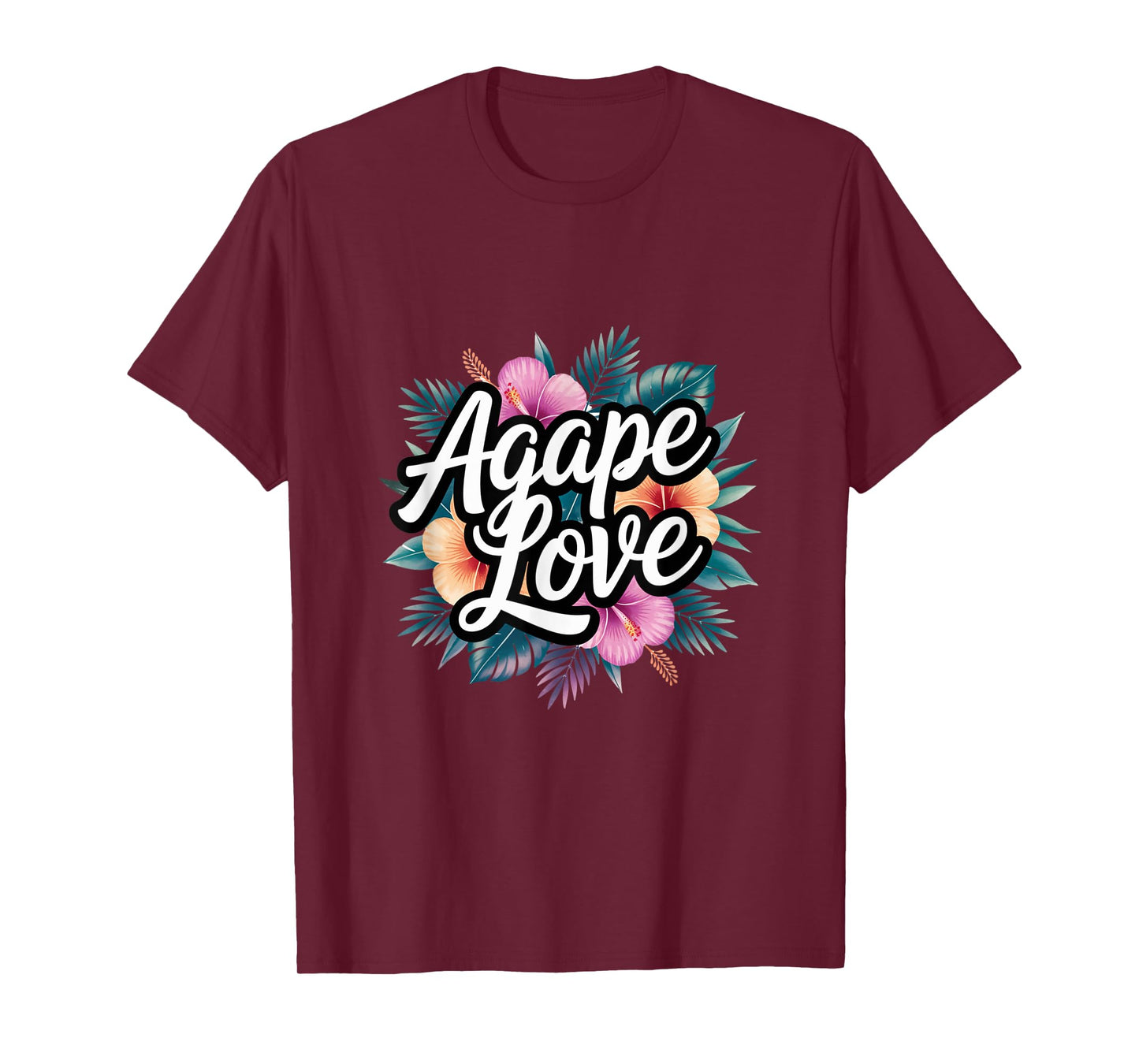 Agape Love Watercolor Floral Flower Inspirational Christian T-Shirt