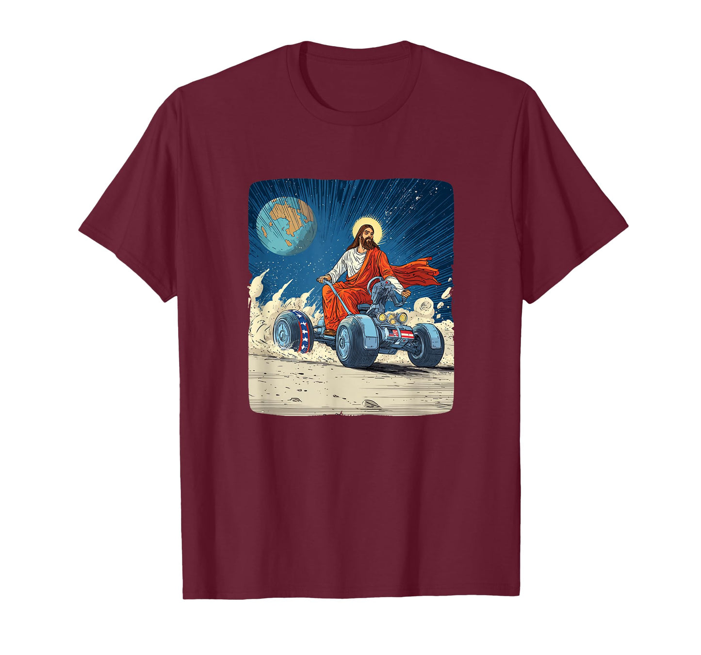 Awesome Moon Vehicle with Jesus Christ Costume T-Shirt