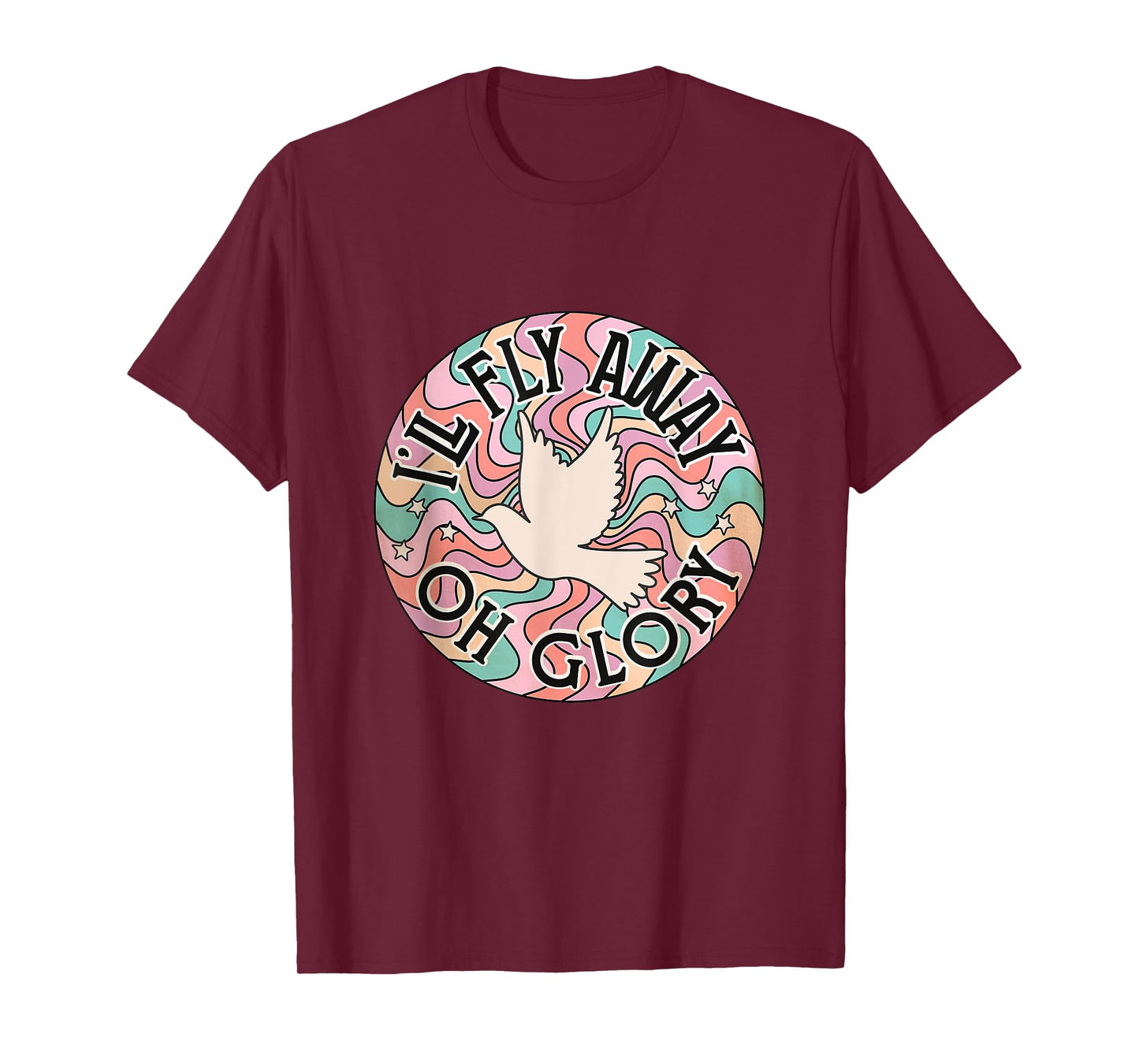 I’ll Fly Away Oh Glory Funny Christian boho floral bird T-Shirt