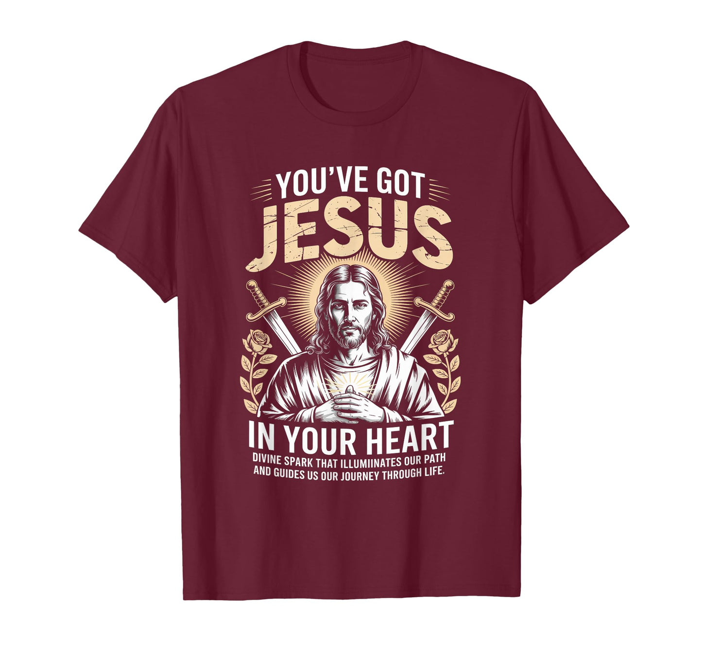 Jesus in Your Heart Rays Christian Streetwear T-Shirt