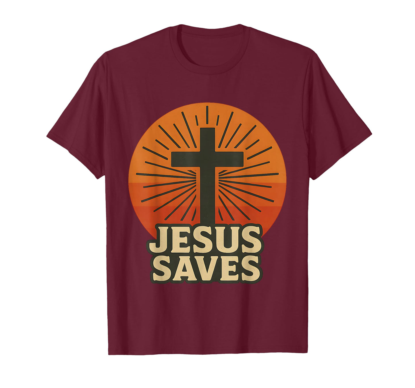 Jesus Saves John 3:16 Cross Vintage Sunset Bible Verse T-Shirt