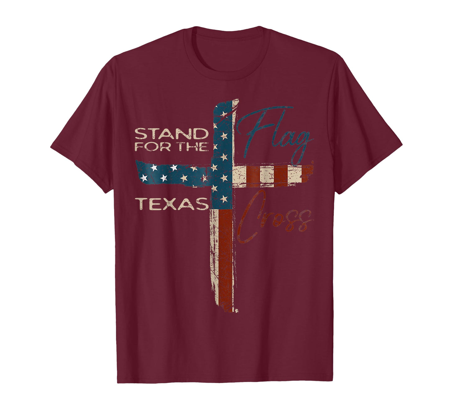Strong Texas flag cross christian texas pride 2025 T-Shirt
