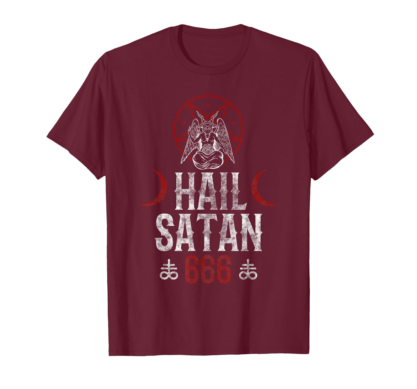 666 Hail Satan - Evil Goat Baphomet Goth T-Shirt