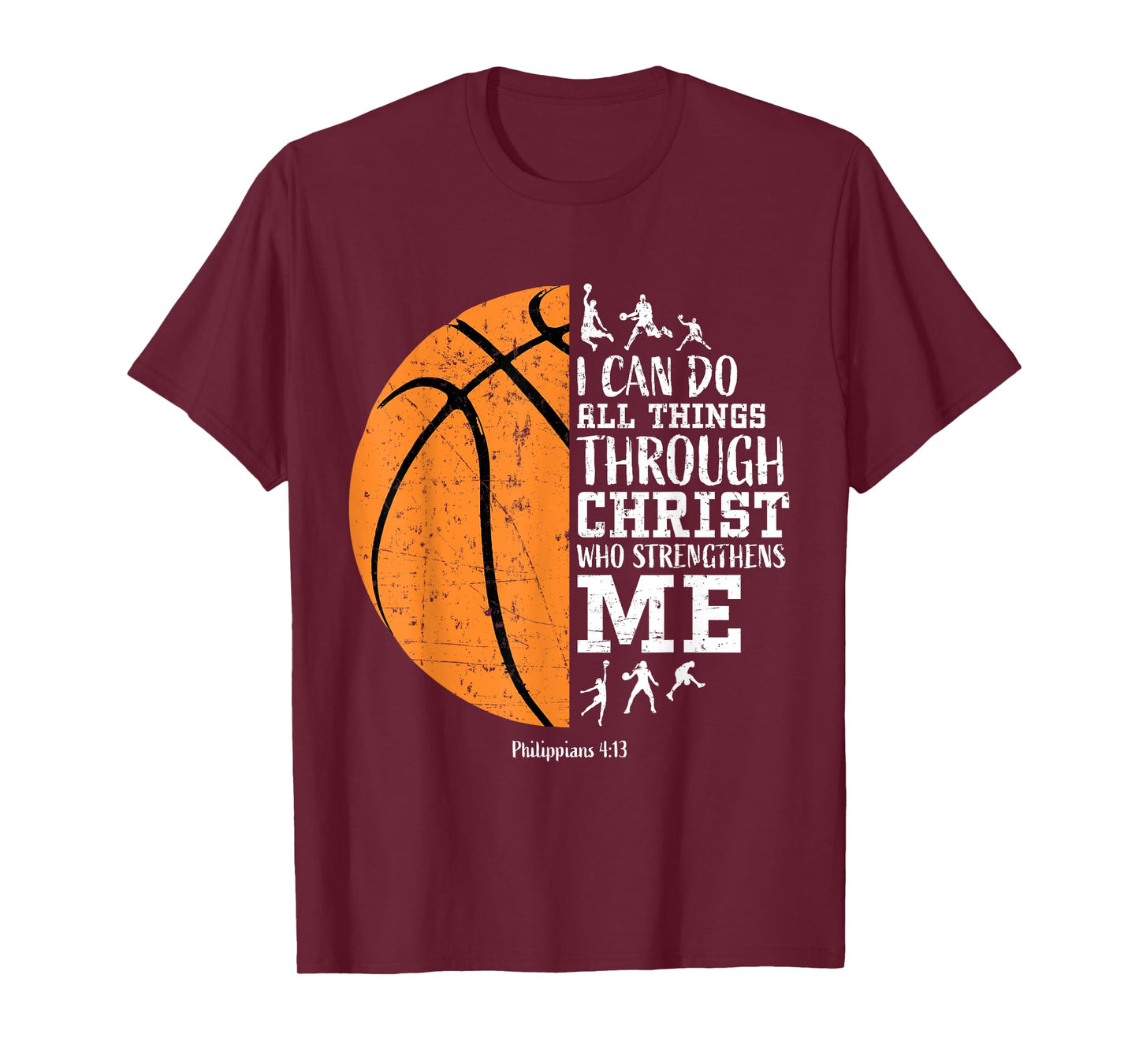 Christian Basketball Philippians 4:13 Jesus Religious Faith T-Shirt