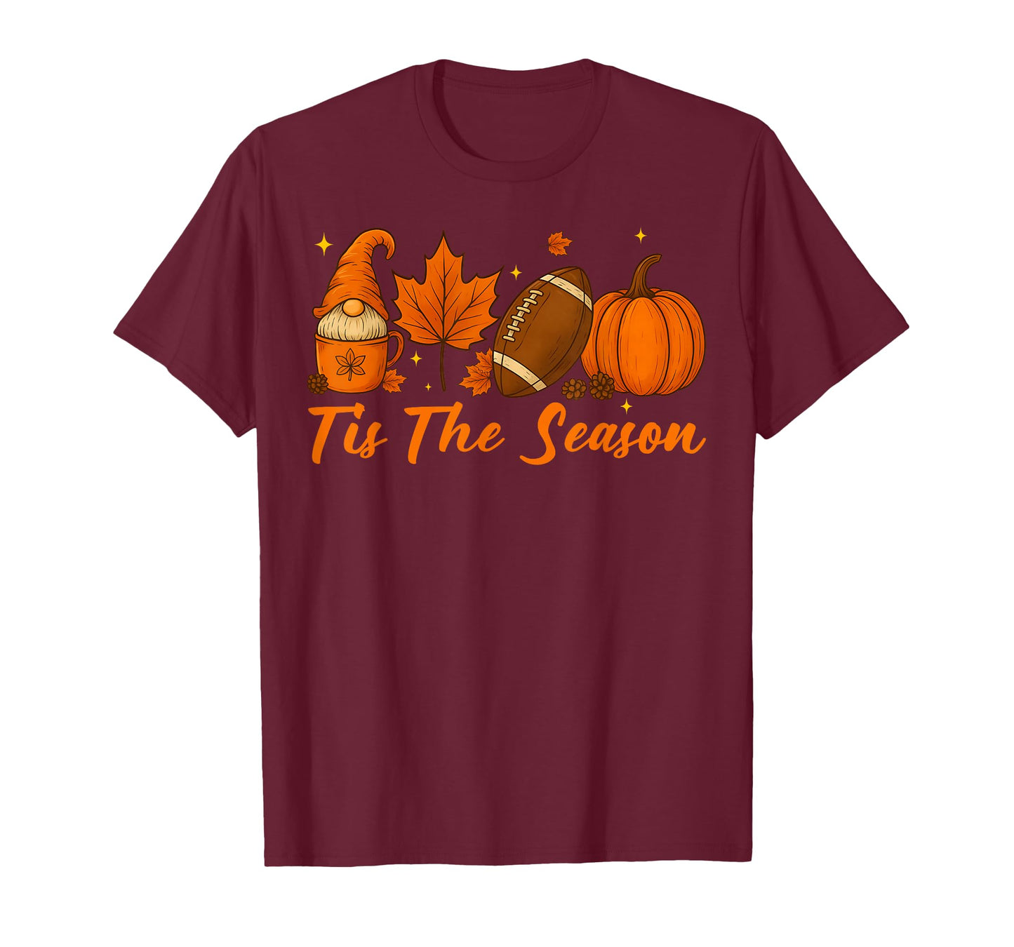 Pumpkin Spice Football Tis The Season Fall Thanksgiving T-Shirt