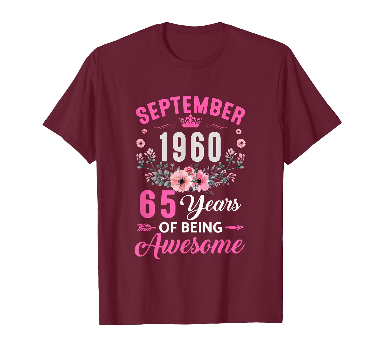 Awesome Since 1960 65 Years Old September 65Th Birthday T-Shirt