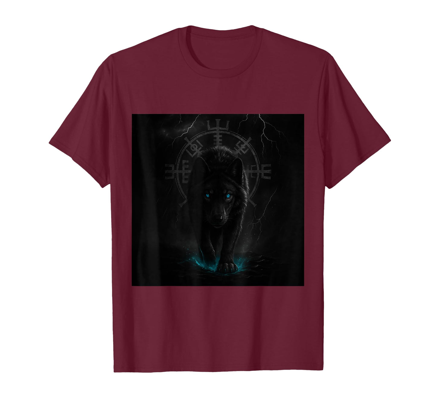 Viking T-Shirt Odins Wolves Geri & Freki Runes Wolf T-Shirt