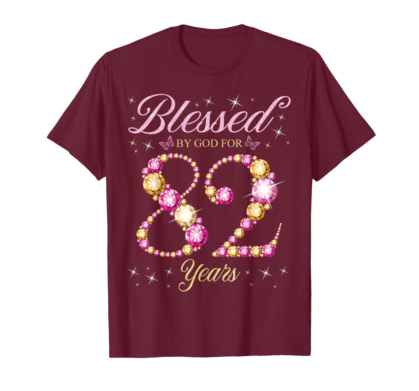 Blessed By God For 82 Years Old 82nd Birthday Party T-Shirt