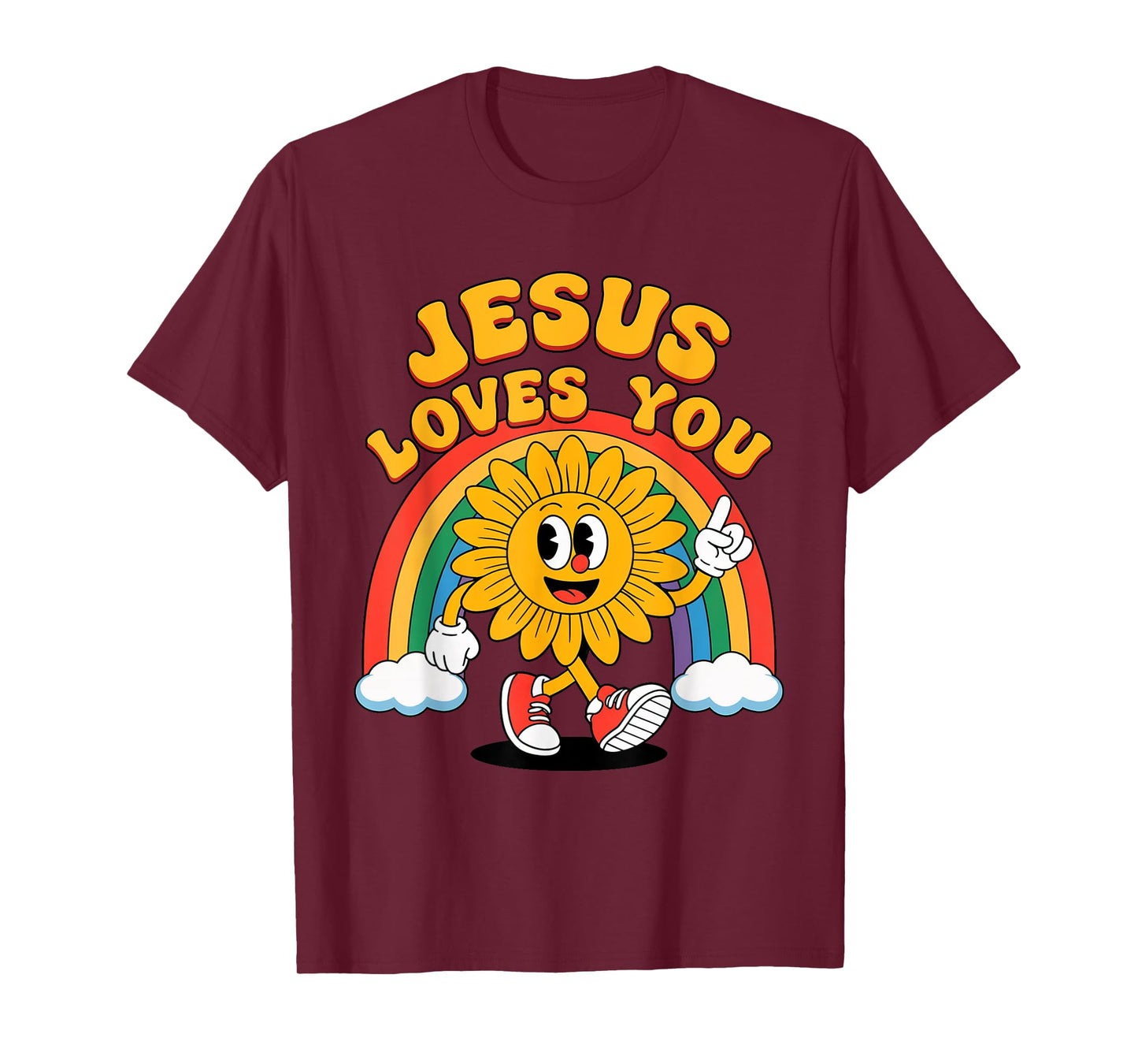 Jesus Loves You Christian Faith God Church Funny Sunflower T-Shirt