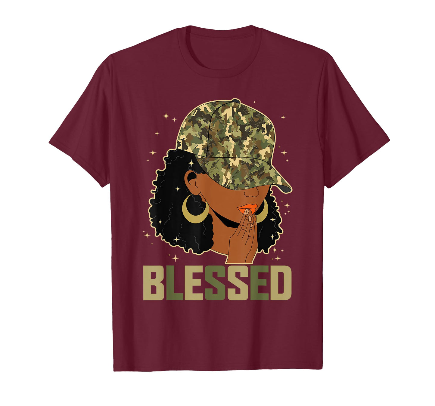 Blessed Black Woman Praying African Christian Camouflage T-Shirt