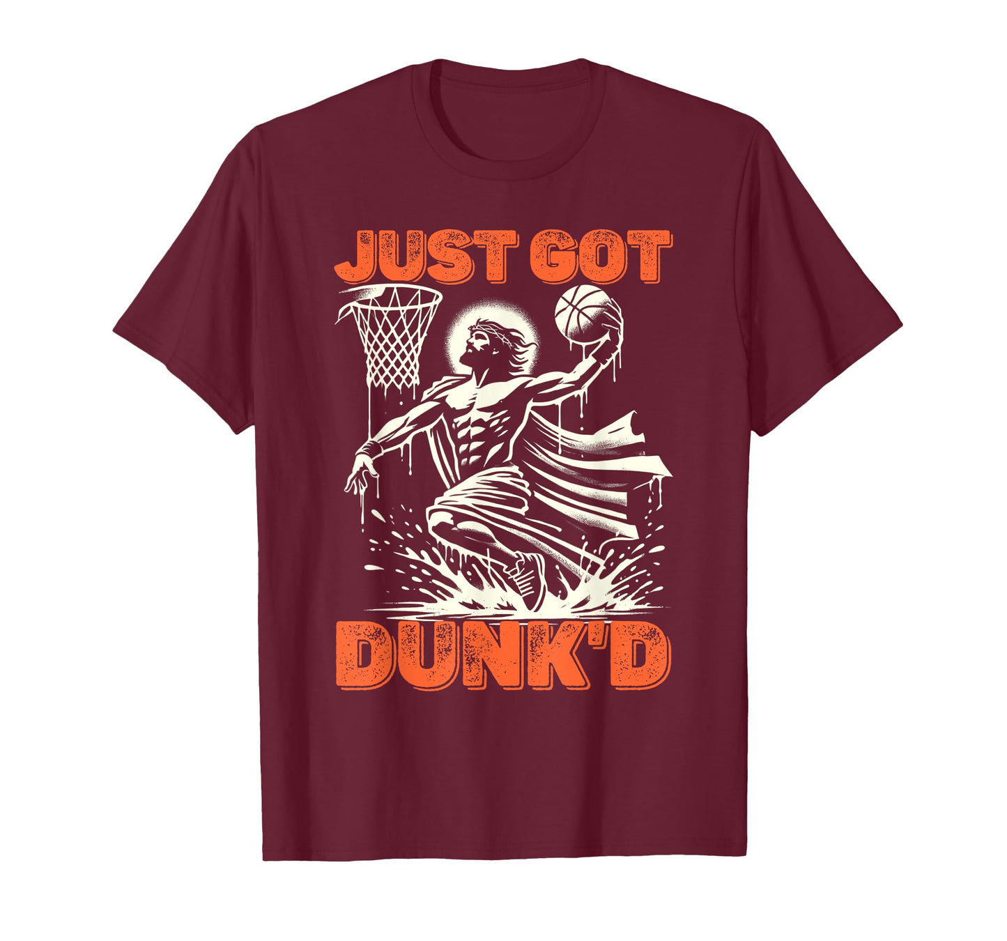 Just Got Dunked Funny Baptism Jesus Playing Basketball T-Shirt