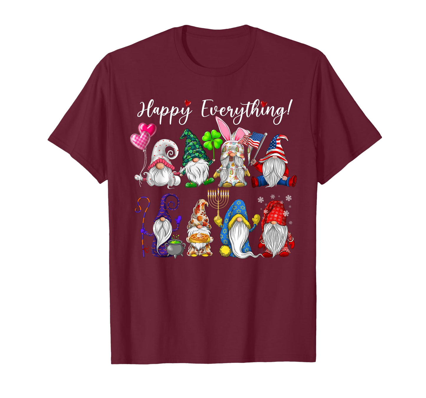 Happy Everything Gnomes Every Seasons All Year T-Shirt