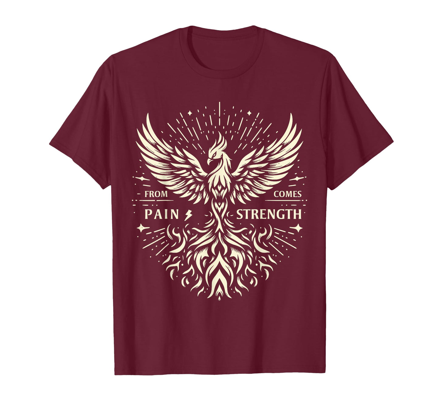 From Pain Comes Strength, Phoenix rising from flames T-Shirt
