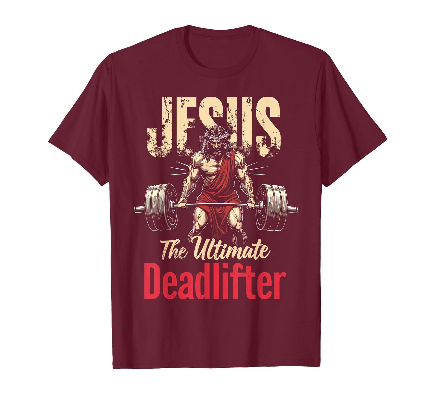 Vintage Christian Workout Gym Jesus Christian Deadlifting T-Shirt
