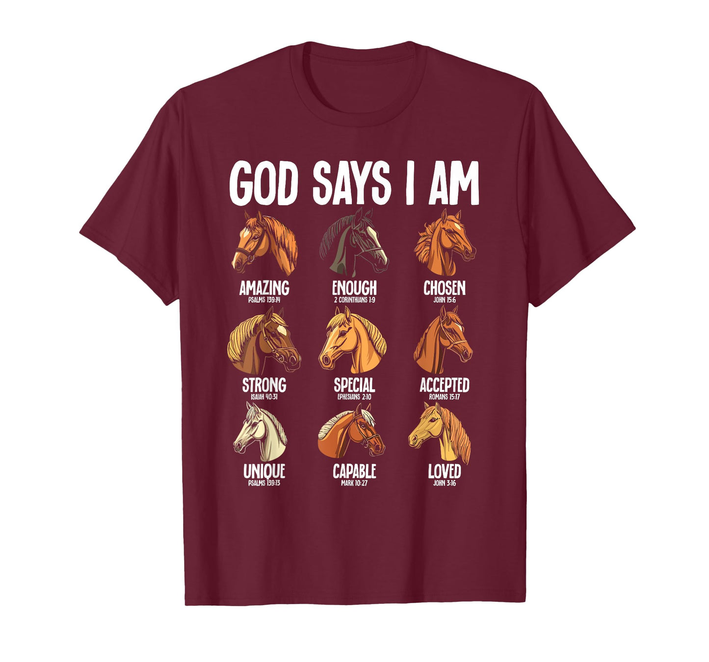 God Says I Am Horses Christianity Jesus Bible T-Shirt
