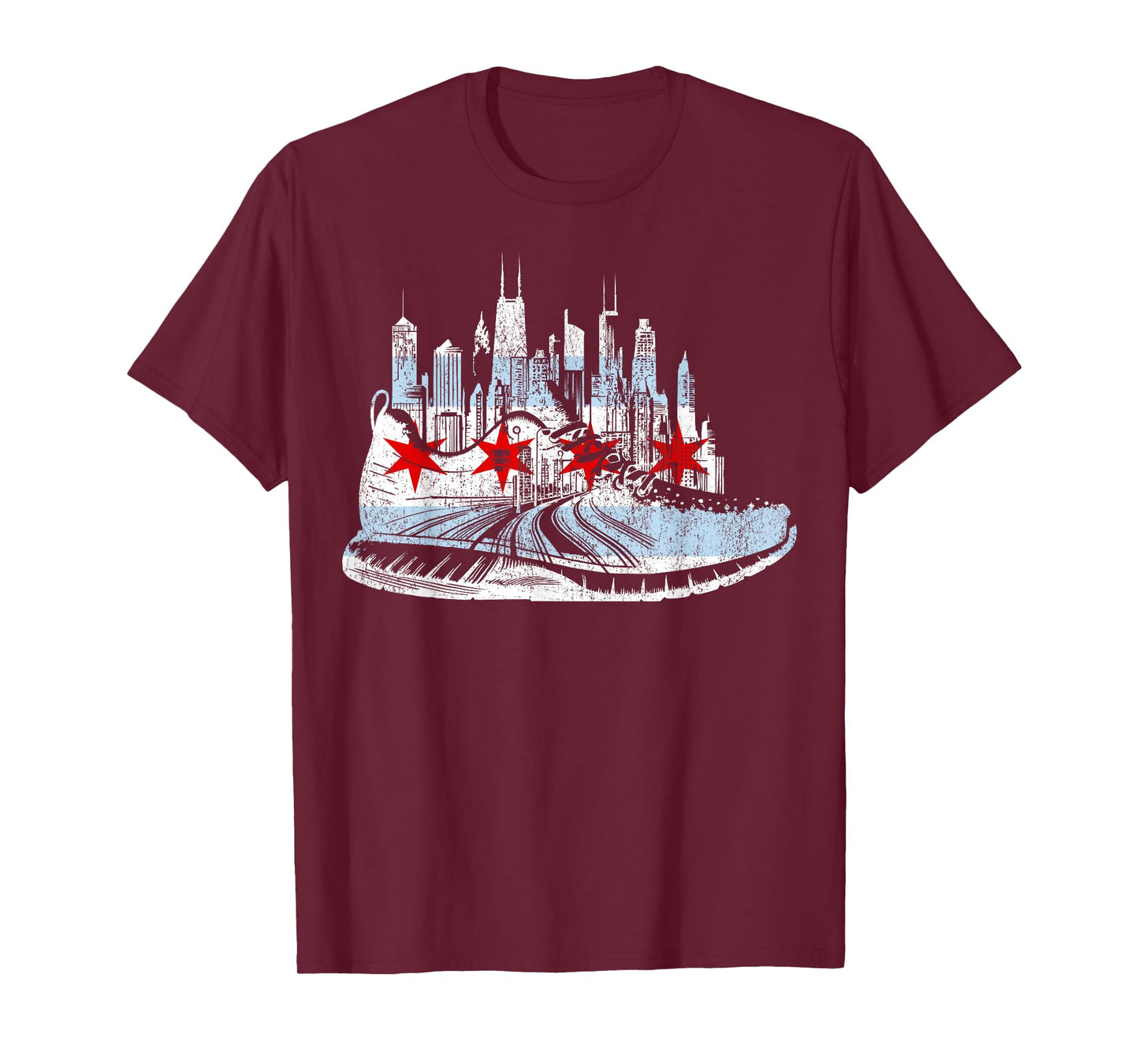 Chicago Runner Run Marathons Running Tee Jogger Motivational T-Shirt