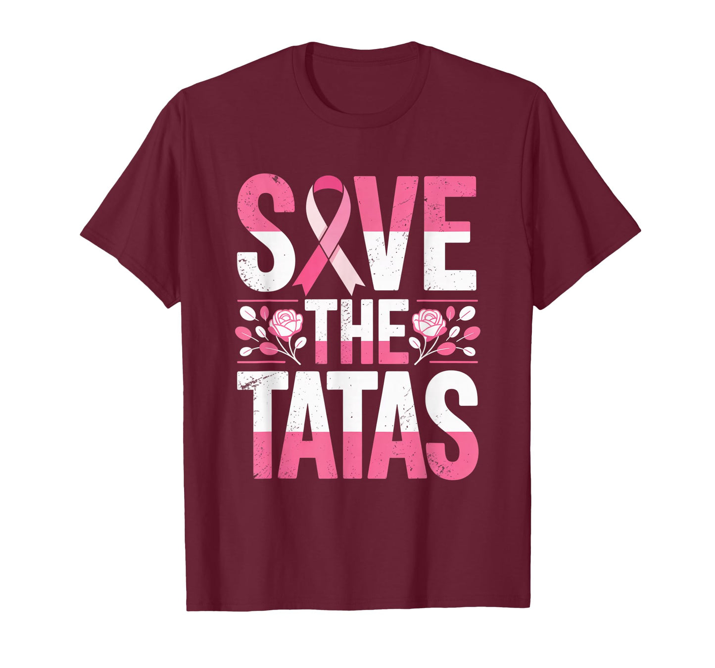 Save The Tatas Breast Cancer Fighting Awareness Pink Ribbon T-Shirt