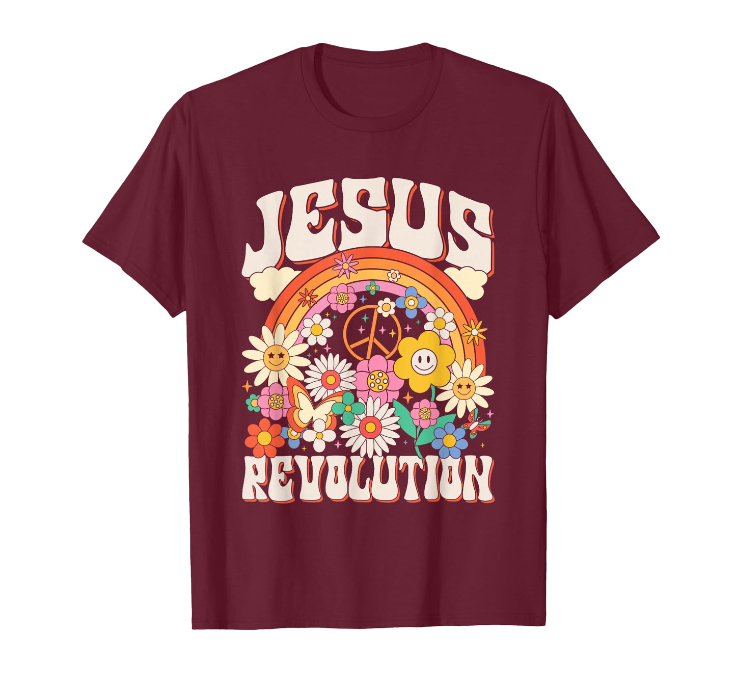 Jesus Revolution Faith Retro Groovy Christian T-Shirt