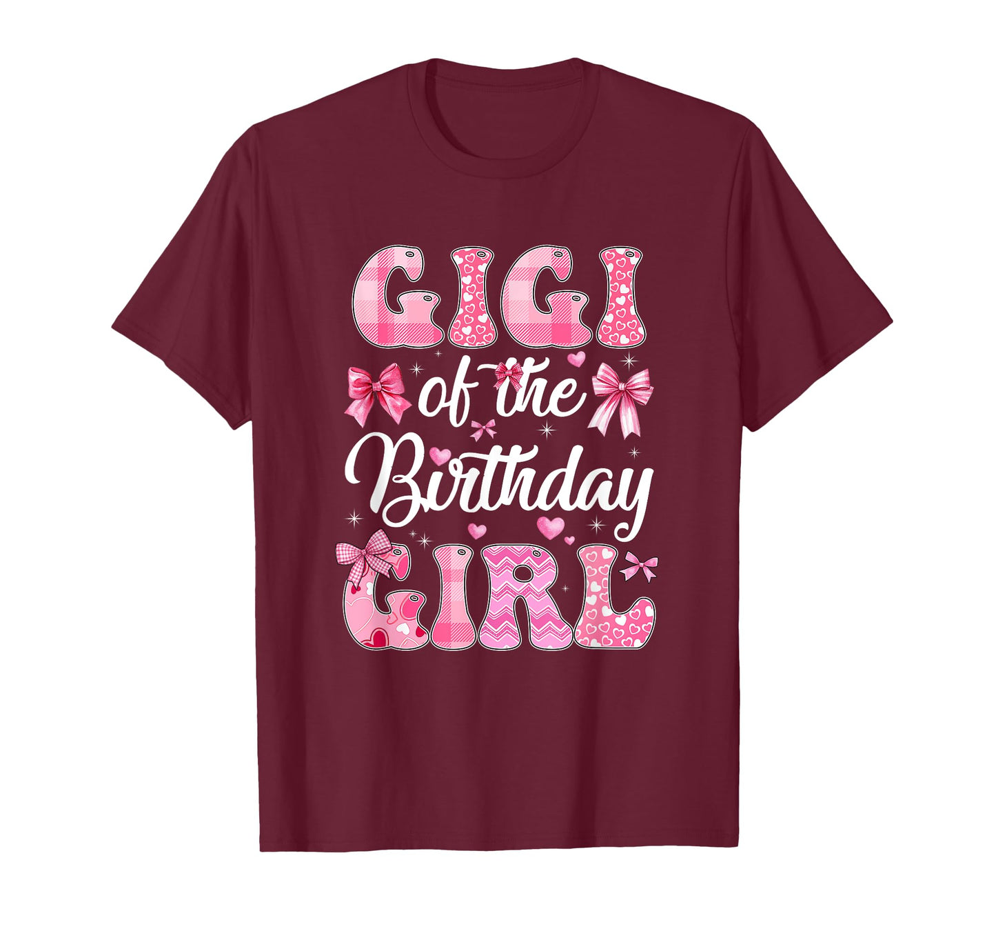 Gigi Of The Birthday Girl Family Pink Coquette Bow T-Shirt