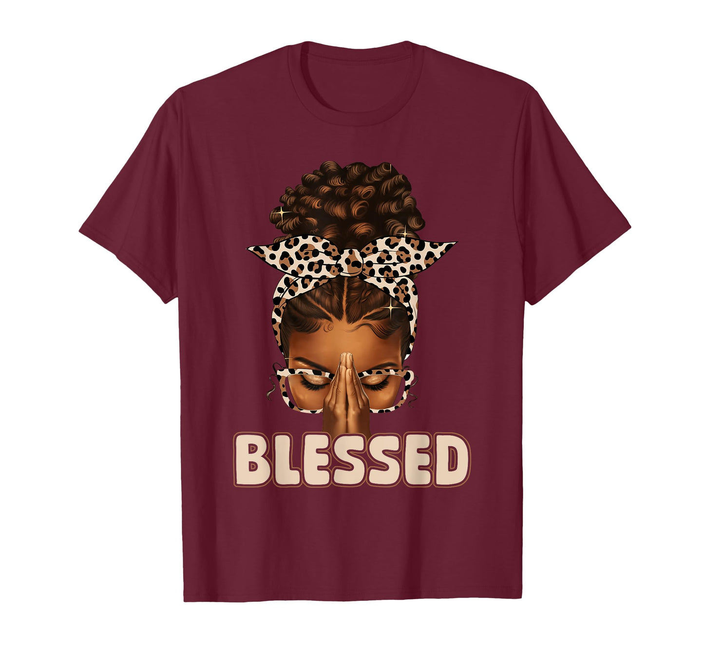 Blessed Black Woman Praying Afro African American Christian T-Shirt