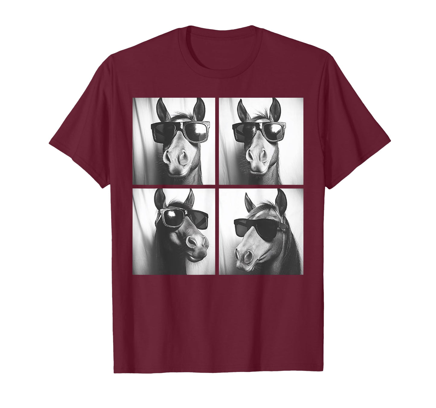 Funny Horse Wearing Sunglasses Photobooth Selfie Farm Animal T-Shirt
