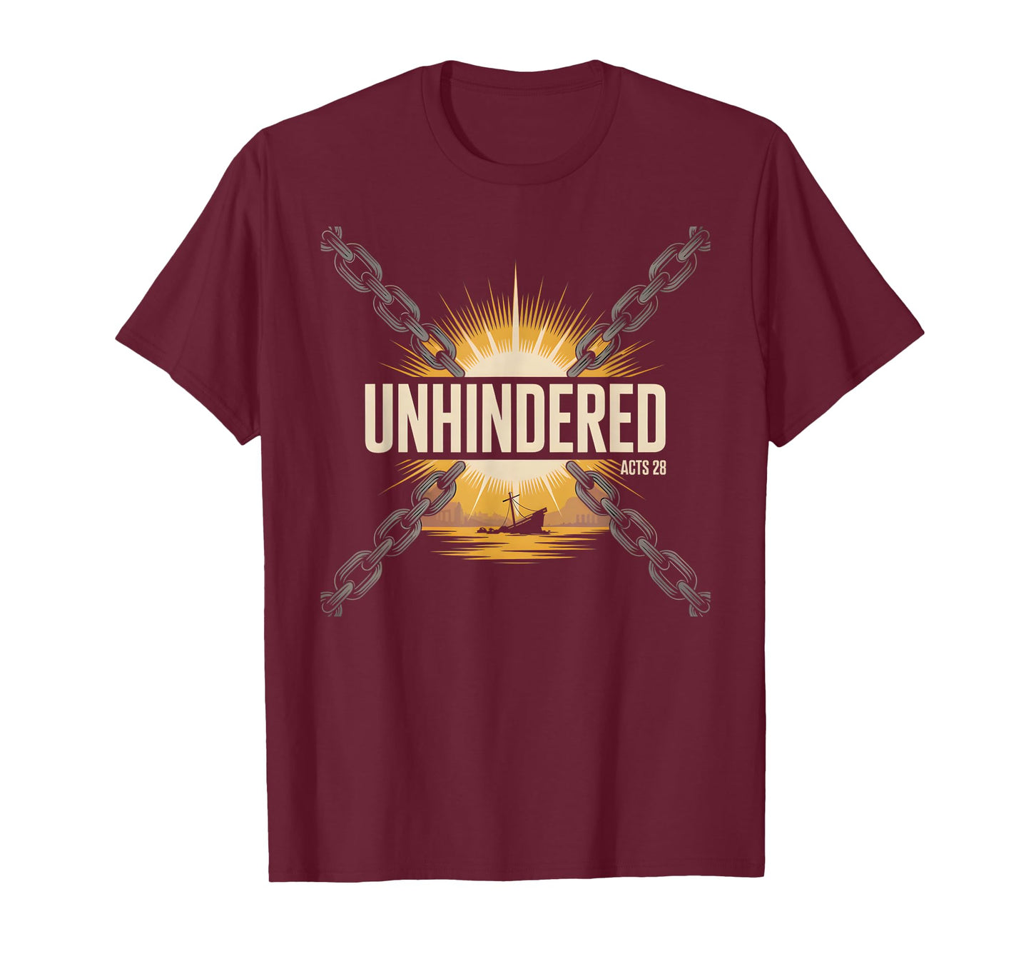 Unhindered Acts 28 Bold Christian Faith Bible Verse T-Shirt