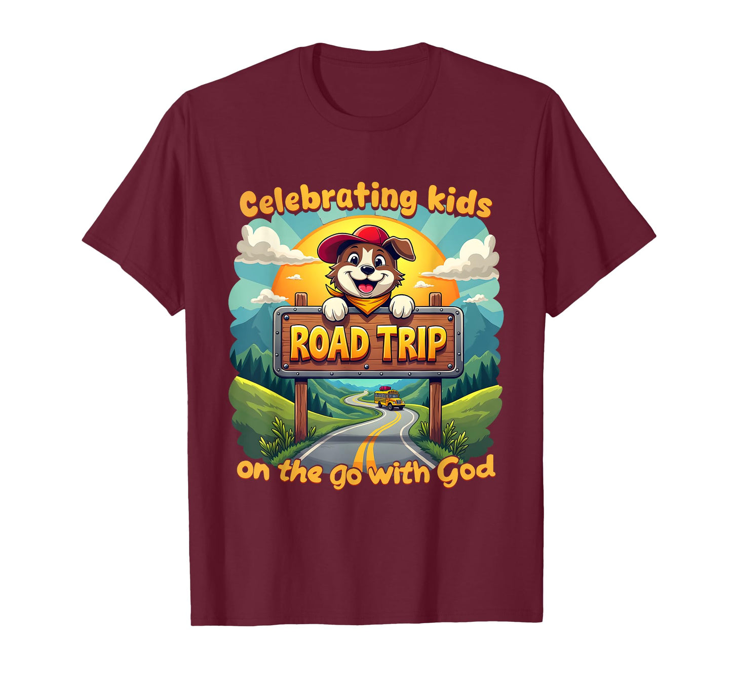 Road Trip Celebrating Kids On The Go Christian VBS 2025 T-Shirt