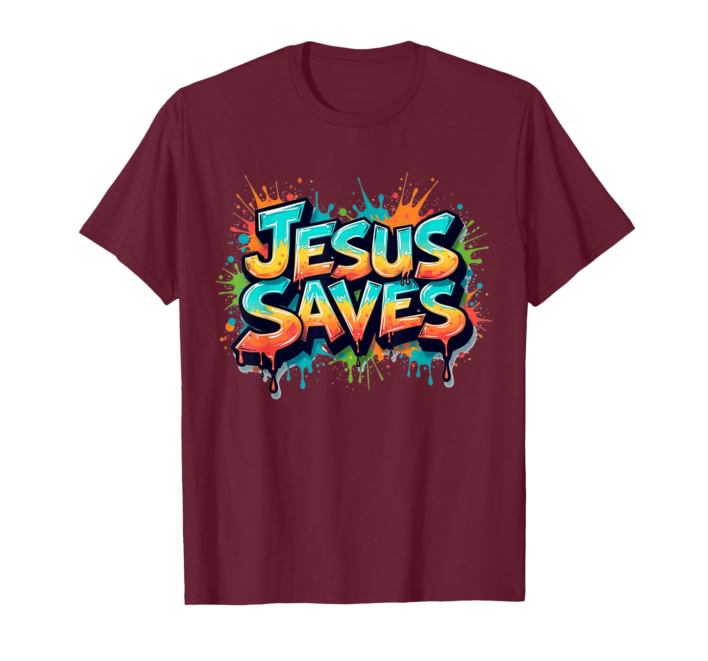 Jesus Saves Graffiti Christian Minimal Religious Faith T-Shirt
