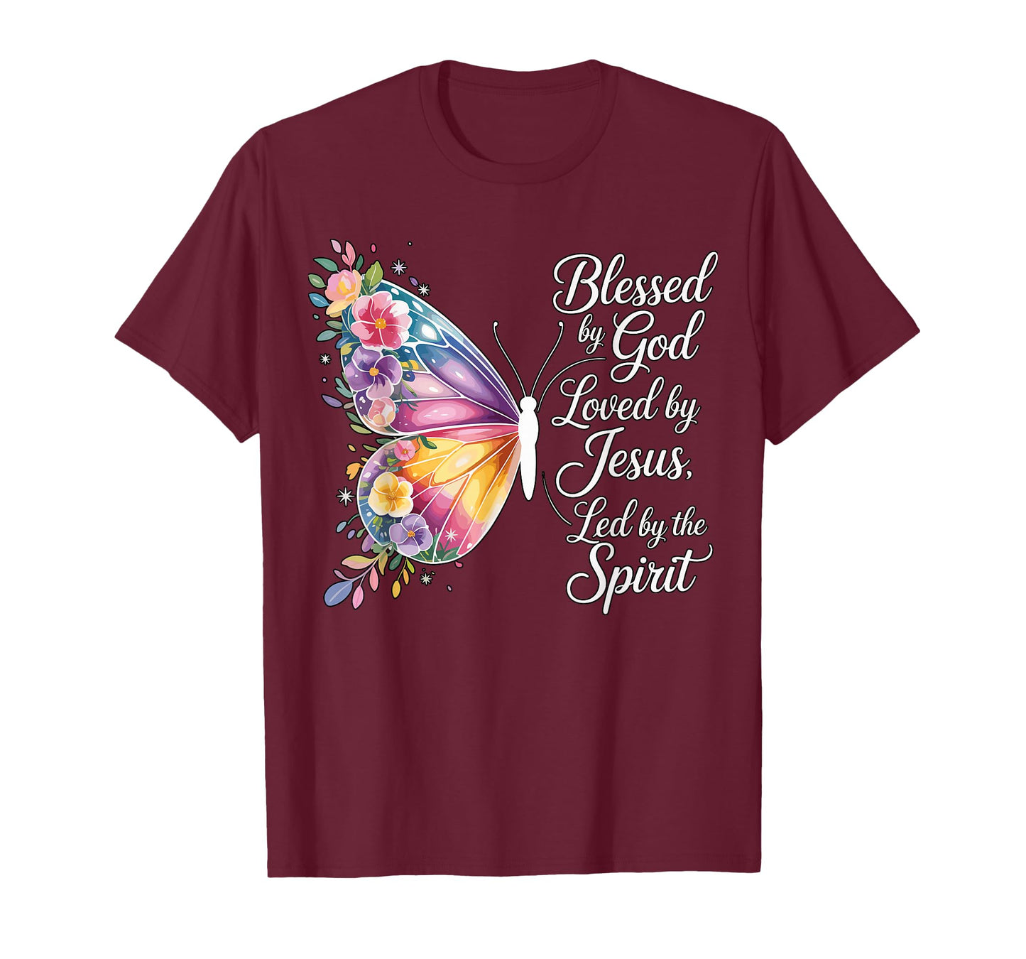 Butterfly Christian Quote Blessed by God T-Shirt