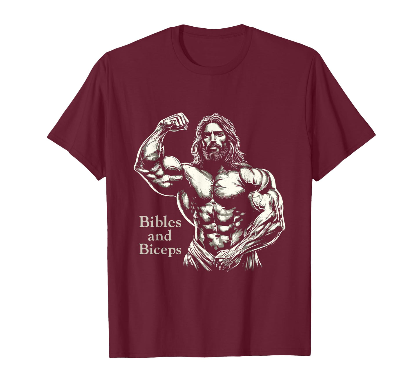 Bibles And Biceps - Funny Bodybuilding Jesus Gym Workout T-Shirt
