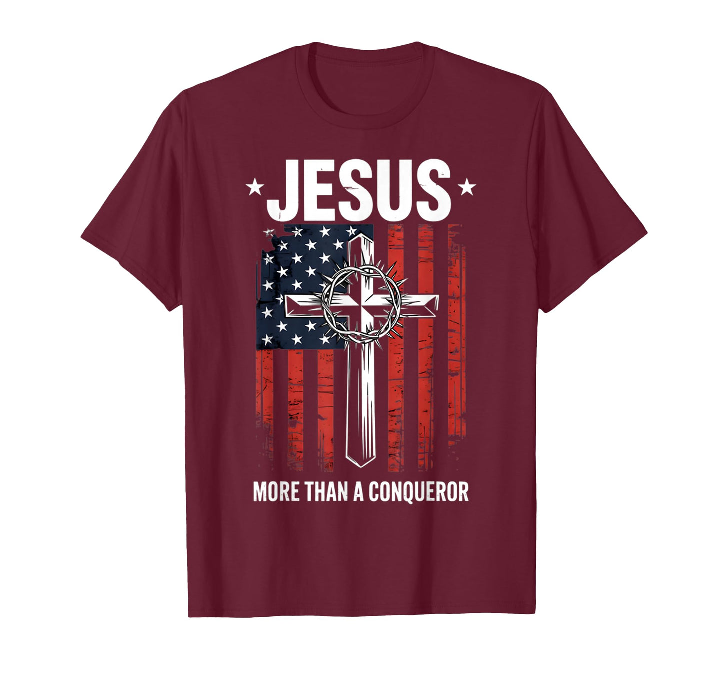 Vintage Jesus More Than A Conqueror - Faith and Freedom T-Shirt