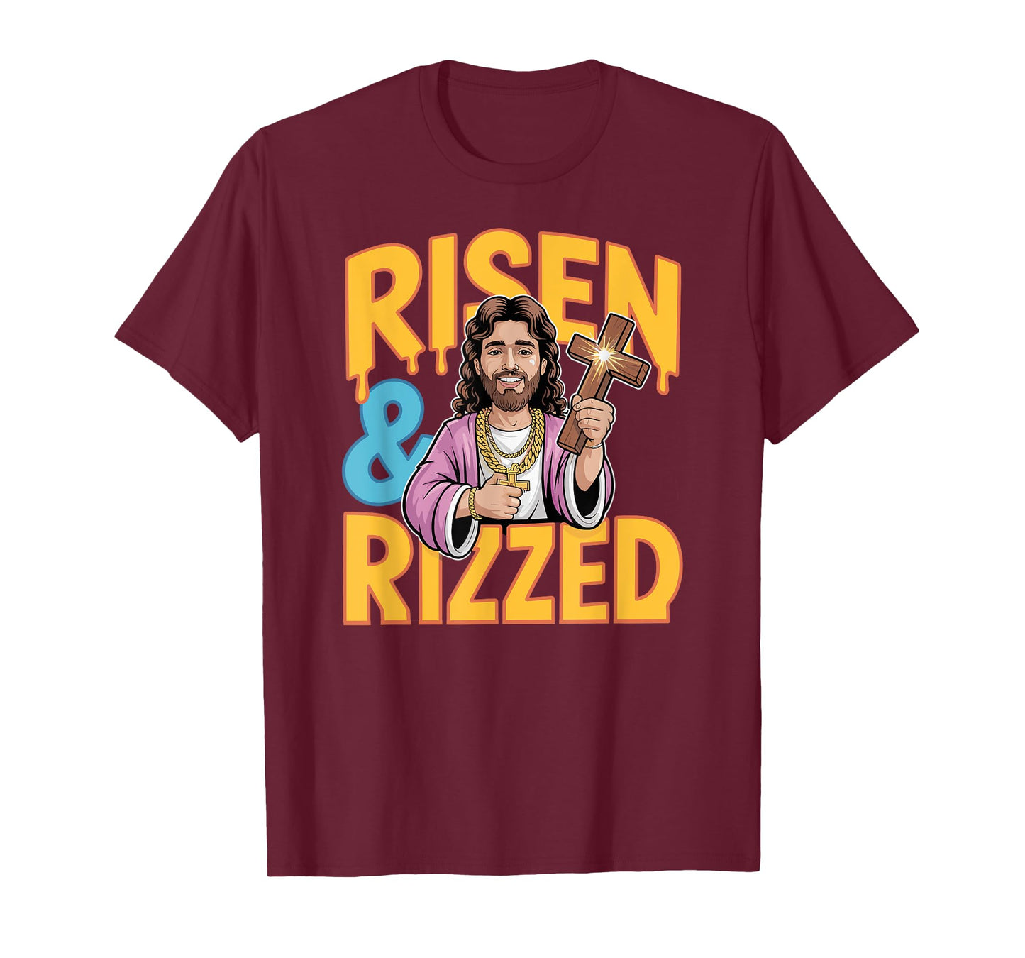 Risen & Rizzed Jesus Easter Religious Funny Design T-Shirt