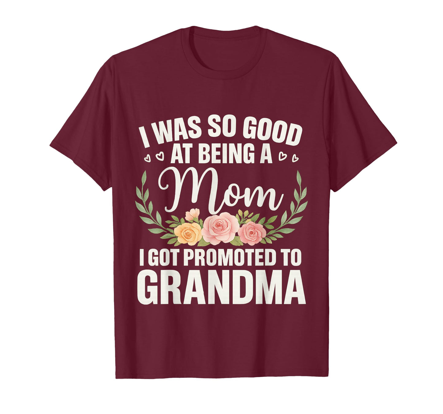 Grandma Art For Mom Women Grandmother Promoted To Grandma T-Shirt