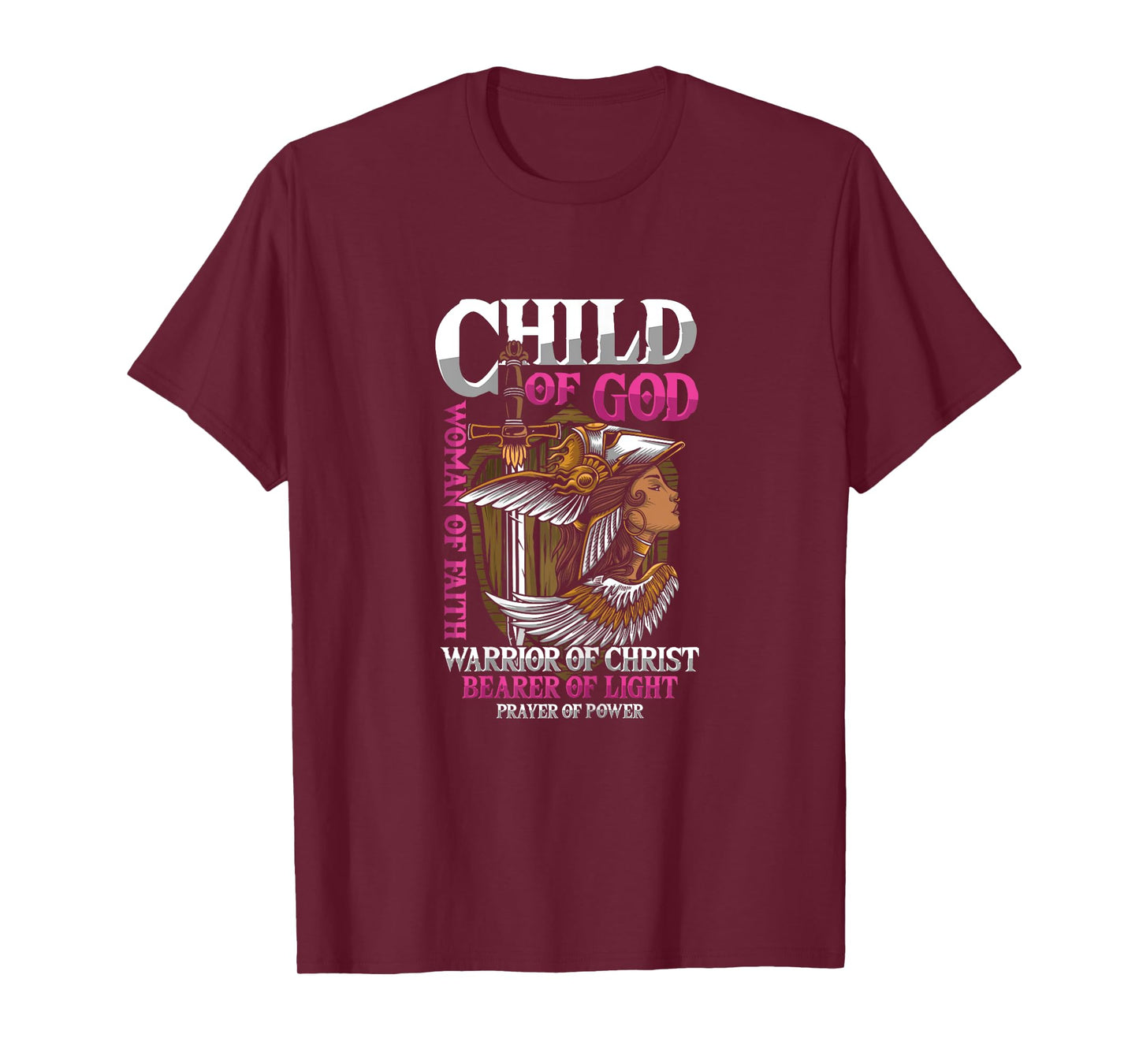 Girl Warrior God Faith Christ Prayer Sword Gift T-Shirt
