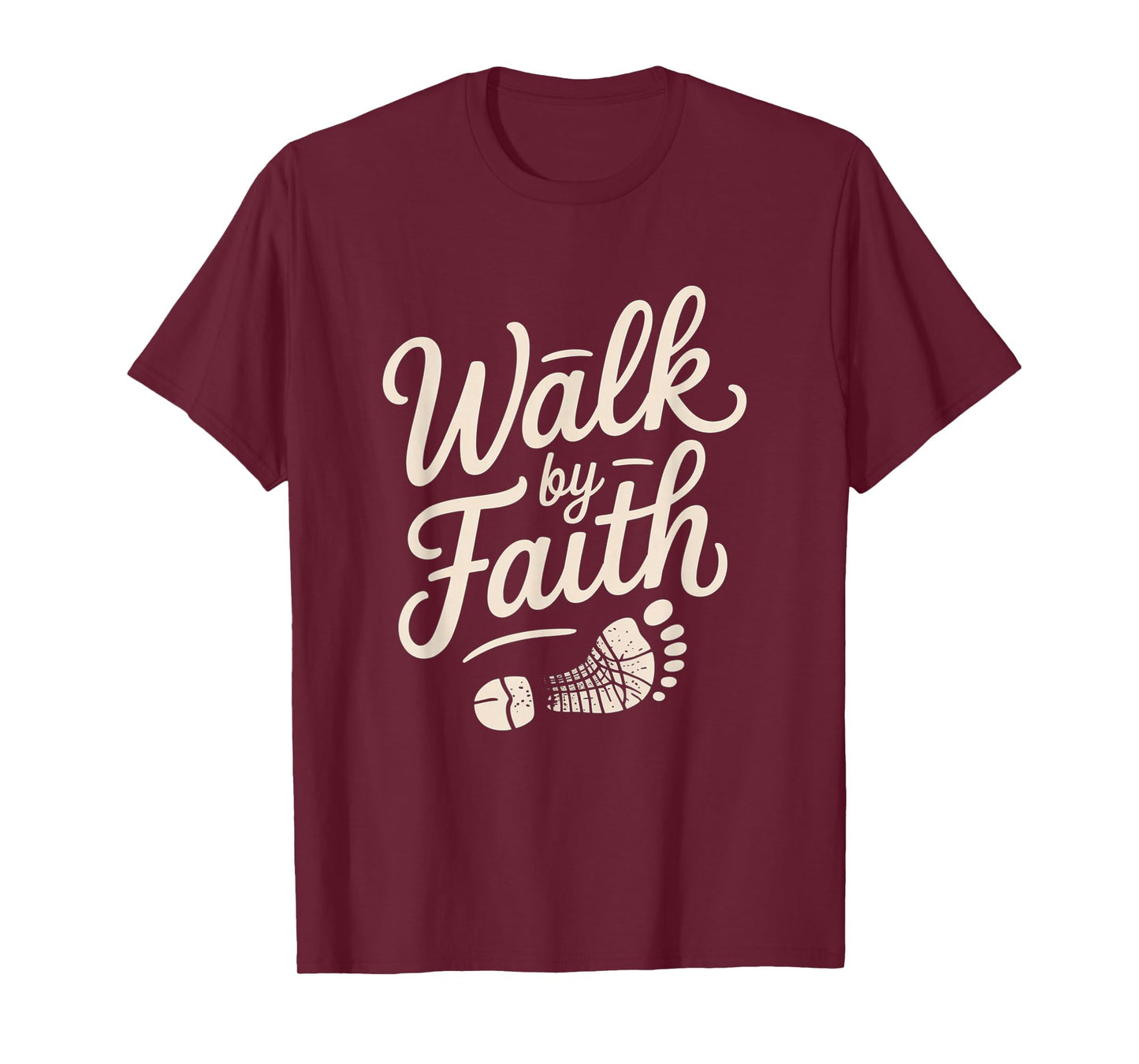 Faith Walk Christian Footprint Graphic Tee T-Shirt